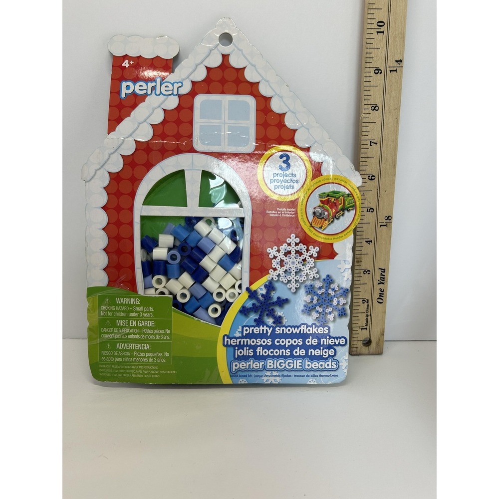 Perler Biggie Beads Pretty Snowflakes Kit 3 Projects 350 Beads Craft Set Kids